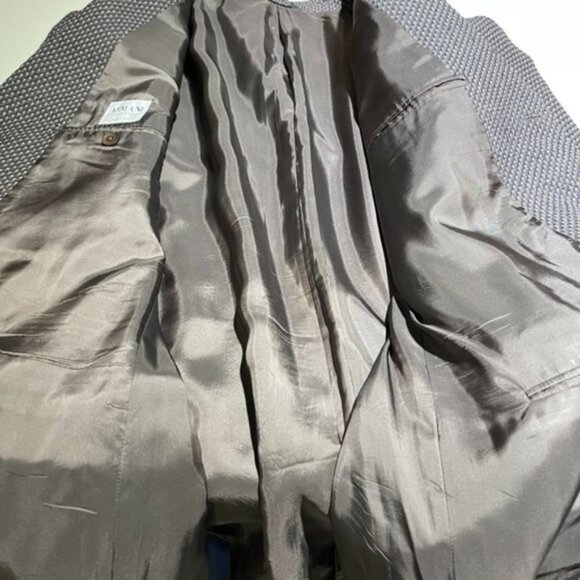 Armani Collezioni Mens Sport Coat Wool Blend Size 46R Textured Pattern‎ Italy - Picture 16 of 16